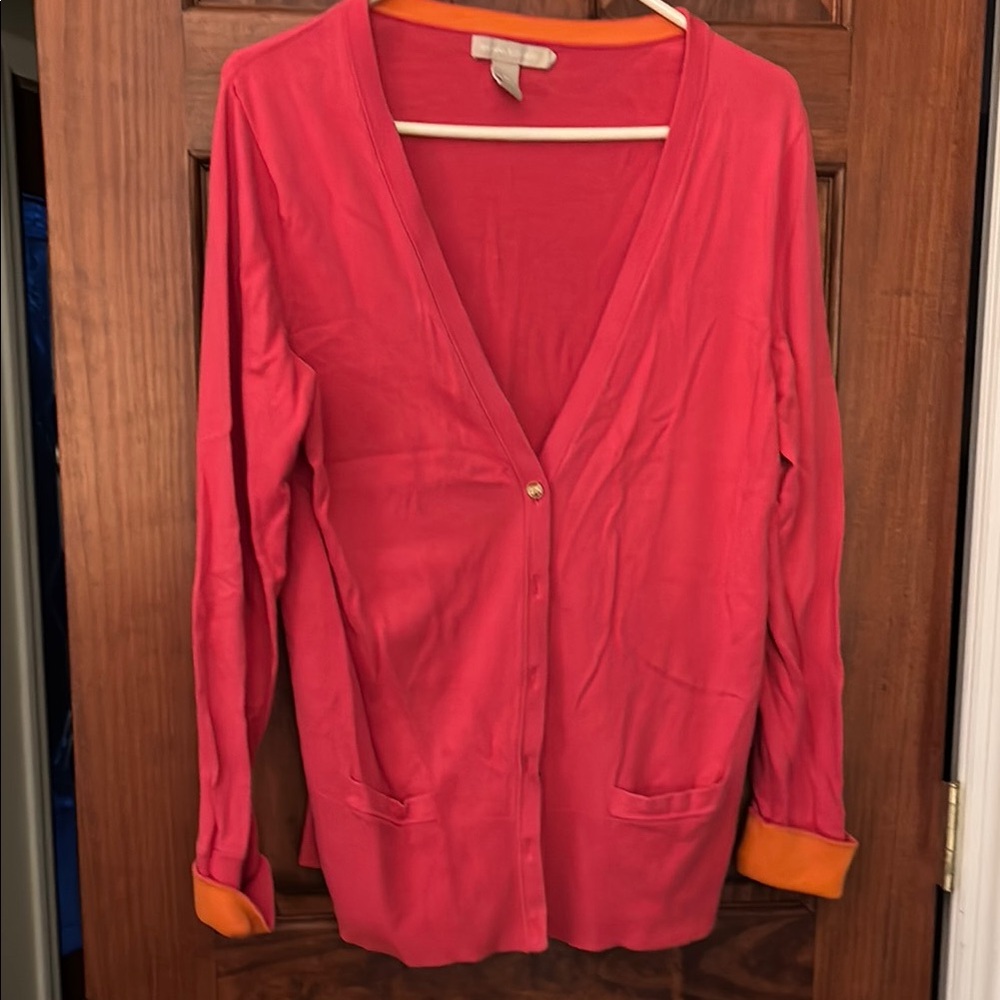 J. Crew Pink/Salmon Cardigan XL